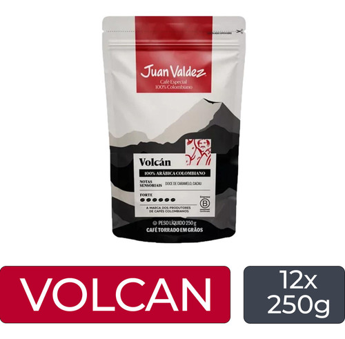 Café Em Grãos Colombiano Juan Valdez Volcán Kit 12un 250g