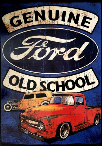 Genuine Ford Old School Cuadro Vintage Poster Cartel Bar 028