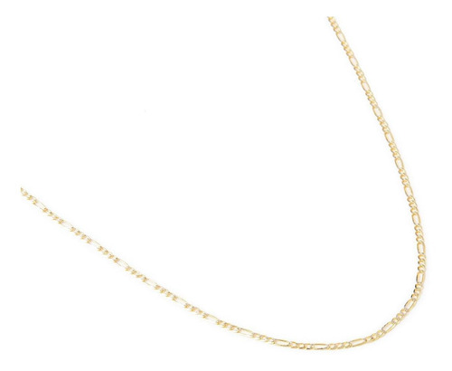 Cadena Figaro 3x1 Bitono 1.5mm 60cm Oro Italiano Solido 10k