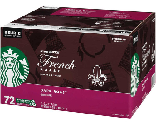 Keurig Starbucks French Roast K-cup 72 Pods (fuerte)