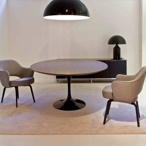 Mesa Comedor Tulip Madera Nogal Roble Ébano Circular 100 Cm