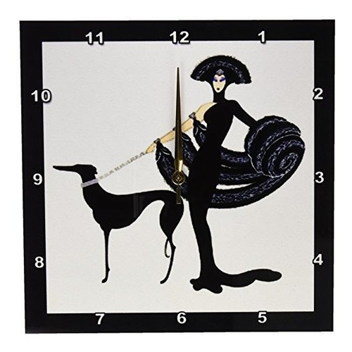 3drose Dpp 43794 2 Art Deco Lady Con Reloj De Pared Para Per