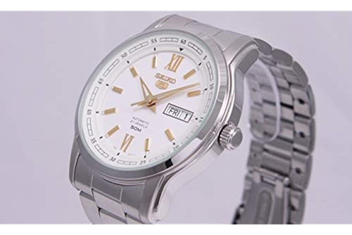 Seiko 5 Snkp15 K1 Plateado Con Esfera Blanca Reloj Analógico