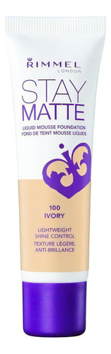 Base de maquillaje en mousse Rimmel London Stay Liquid Mousse Foundation tono 100 - ivory - 30mL