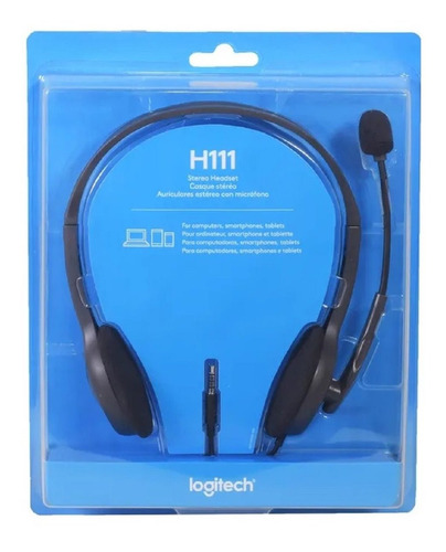 Imagen 1 de 6 de Auricular Vincha Headset Logitech H111 Micrófono 3.5mm Minip