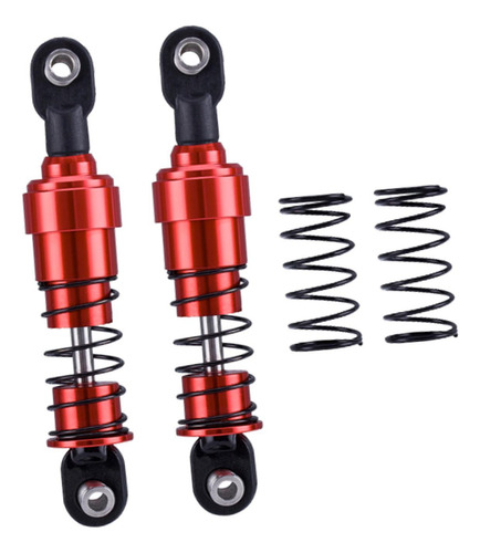 2 Piezas De Amortiguador De Metal Para Coche Rc A Rojo