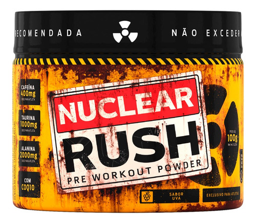 Pré Treino Nuclear Rush Em Pó Bodyaction 100g Uva