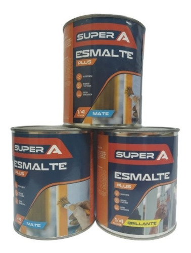 Pintura Esmalte Plus Brillante Gris Urbano 1/4 Galón Tipo B