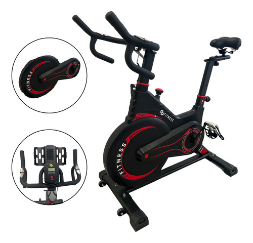 Bicicleta Ergométrica Academia Rb Fitness Magnética 13kg Cor Vermelho