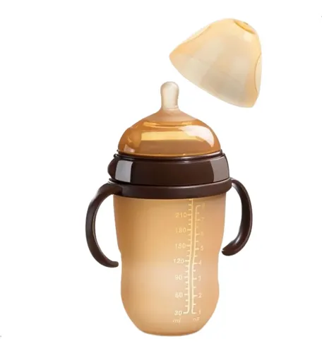 Mamadeira Silicone Transição Imita Peito 250ml Marrom 250ml Liso