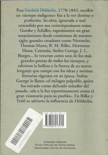 Libros Clásicos Hiperión. La Muerte De Empédocles. Holderlin (Usado)