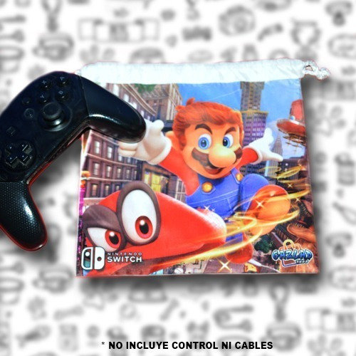 Bolsa Para Controles Y Cables Switch Mario Odyssey