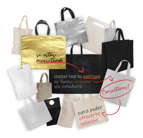 75 Eco Bolsas 30x30x10 Metalizadas C/manijas C/logo