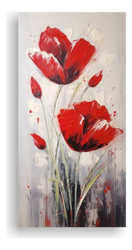 100x50cm Cuadro Estilo Galería Originalidad A Red Tulips