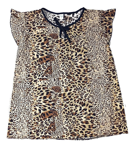 Blusa  Mujer De Gasa Casual Animal Print Talle 1 Al 6. 