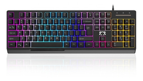 Imagen 3 de 6 de Teclado gamer Ajazz STK090 QWERTY inglés US color negro con luz RGB