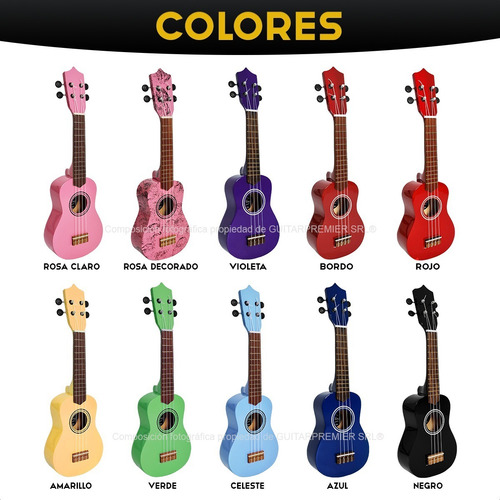 Imagen 2 de 10 de Ukelele Soprano Calidad Superior Nacional Varios Colores Combo + Funda + Pua + Envio Gratis A Todo El Pais