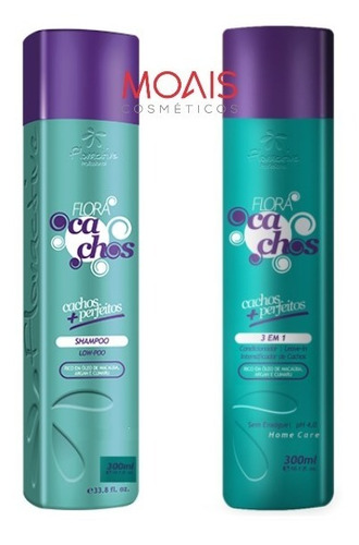 Kit Flora Cachos Shampoo 300ml + Condicionador 3x1 - 300ml