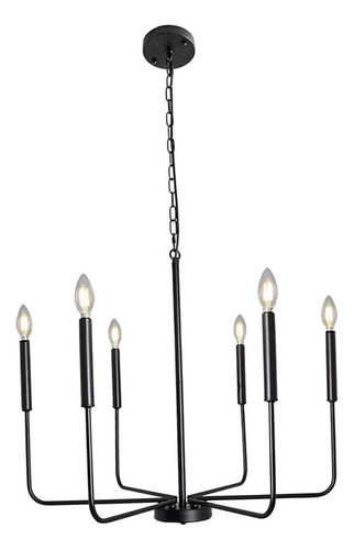 Candelabros De Vela Colgantes De Techo Rústico 6 Negro