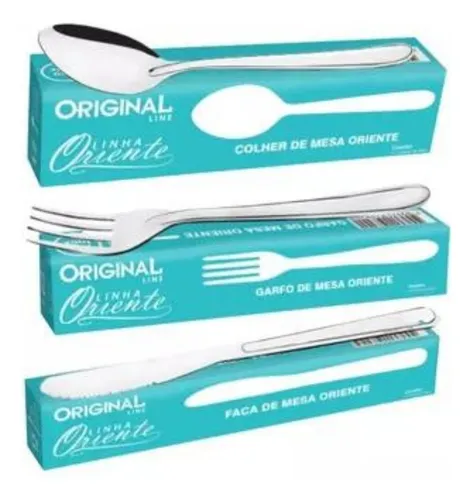 comprar Kit 20 Garfos 20 Facas 20 Colher De Sobremesa Oriente Inox