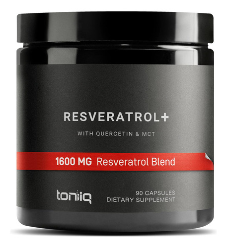 Toniiq Resveratrol 90 Cápsulas 1600mg Con Quercetina Y Mct Sin Sabor