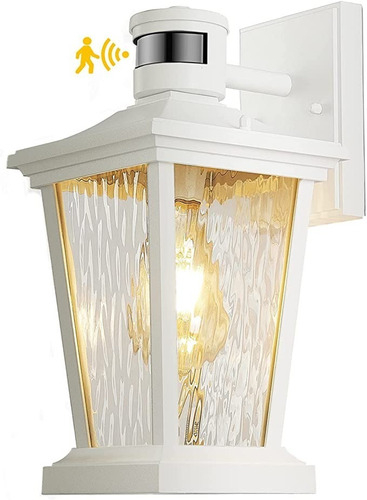 Lámpara Blanca De Exterior Con Sensor De Movimiento Y De Luz