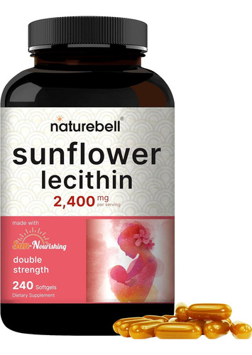 Naturebell Sunflower Lecithin Lecitina De Girasol 240 Soft Sabor Sin Sabor