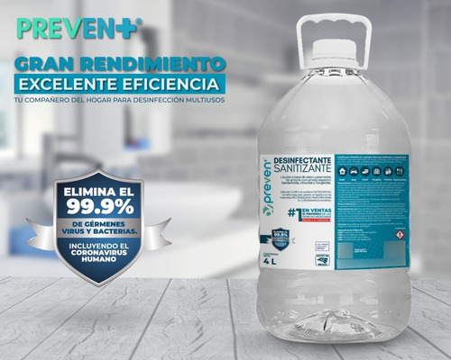 Imagen 4 de 6 de Desifectante Sanitizante 4lt A Base De Amonio Cuaternario