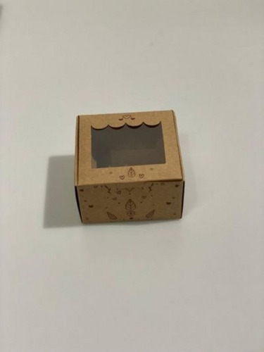 Embalagem Kraft C/ Visor P/ Brownie/doces Floral -10unidades