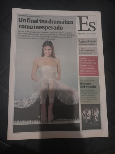Suplemento Tiempo Espectáculos Romina Yan 29 09 2010 (Usado)