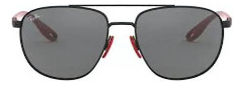Gafas de sol Ray-ban Scudeira Ferrari rojas 0rb3659m, color negro, marco negro, lente negra, color verde, diseño ovalado