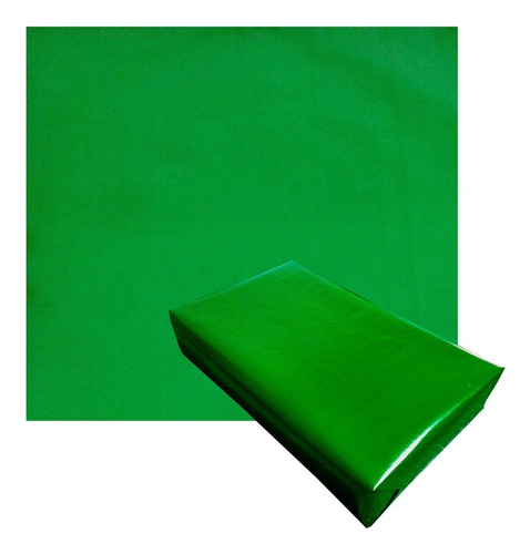 Papel De Presente Bobina Couche 40cmx100m - Cores Lisas Cor Verde Bandeira