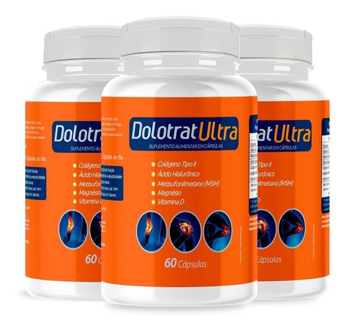 Kit 3x Dolotrat Ultra Colageno Tipo 2 Msm Acido Hialuronico