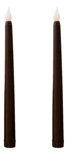 Paquete De 2 Velas Negras Sin Llama W Night Light, Blinking