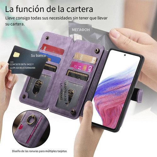 Funda De Piel Tipo Cartera Para Oppo C55/realme Neo7/realme Gt Master Edition, Funda Protectora Con Bolsillo Con Cremallera