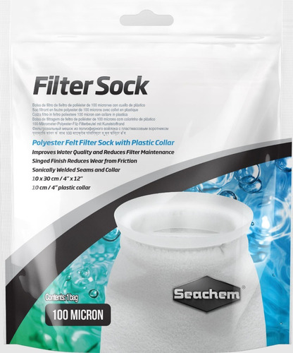 Imagen 1 de 3 de Seachem Filter Sock 10x30 Filtro Acuario Calidad Agua