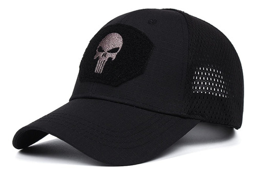 Gorra De Béisbol De Malla Con Calavera Para Hombre, Táctica