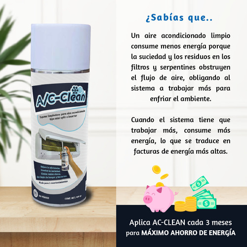 Espuma Limpiadora Minisplit Inverter Aroma Nuevo Ac Clean