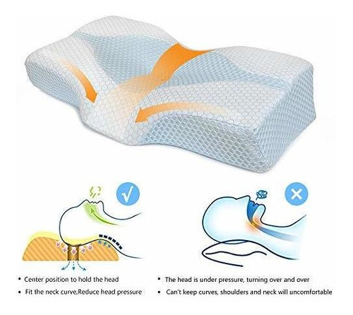 Mkicesky Neck Support Memory Foam Cervical Pillow Side Sleeper Contour Pillow... 