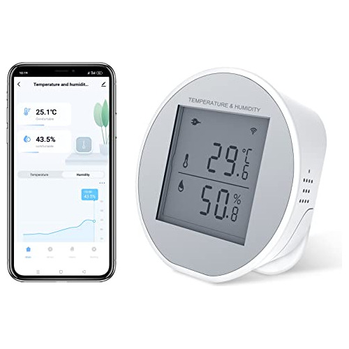 Wifi Thermometer Hygrometer Sensor With App Alerts Tuya...