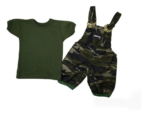 Overol Con Playera Lisa Para Bebé-niño De Camuflaje