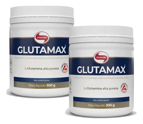 Glutamina Glutamax 2x300g Kit - Vitafor Sabor Neutro
