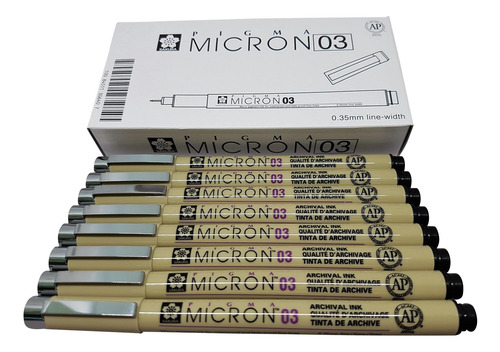Sakura Pigma Micron Pen 03 Rotulador De Tinta Negra, Rotulad