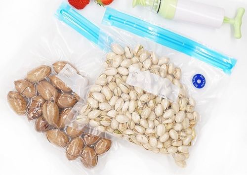 Kit 50 Saco Reutilizável Conserva Alimentos À Vácuo 22x21cm