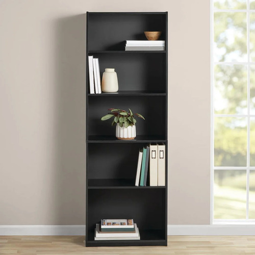 Librero 5 Repisas Madera Negro Mainstays