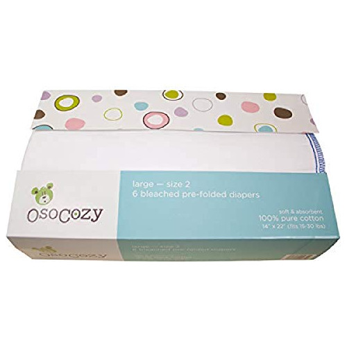 Osocozy 6 Pack Predobla Panales De Tela Blanqueada Tamano 2