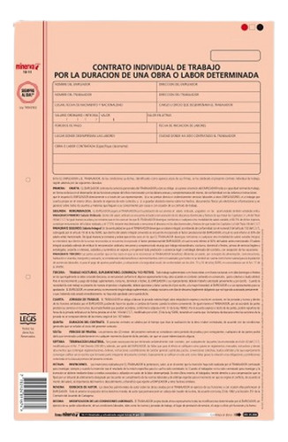 Contrato Individual Obra Labor Determinada Minerva X 6