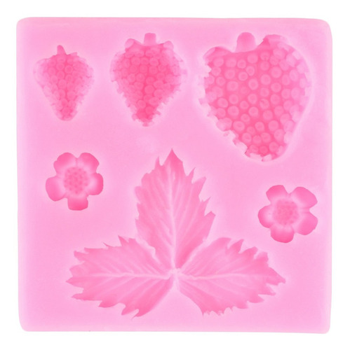 4pcs Molde De Silicona Fruta Fresa Fondant Chocolate Resina