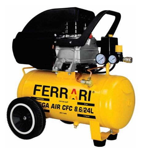 Mega Compressor De Ar Portátil 8,6pcm/24l 2hp 127v Ferrari