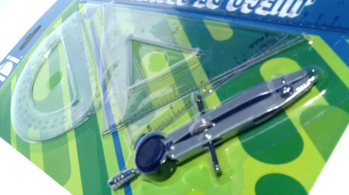 Juego De Geometría + Compas Metálico Vidi Con 5 Piezas